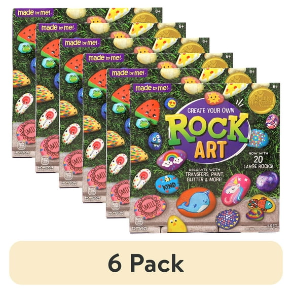 (6 pack) Made by Me Create Your Own Multicolor Rock Art, Boys and Girls, Child, Ages 6+