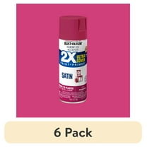 (6 pack) Magenta, Rust-Oleum American Accents 2X Ultra Cover Satin Spray Paint-327949, 12 oz