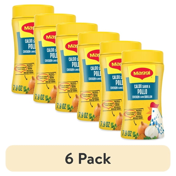 (6 pack) Maggi Caldo Sabor A Pollo Chicken Flavored Bouillon Powder, Granulated Chicken Soup Seasoning 7.9 oz