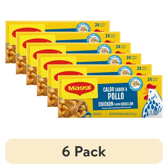 (6 pack) Maggi Chicken Flavor Bouillon Cubes, 10.2 Oz 8.89 oz