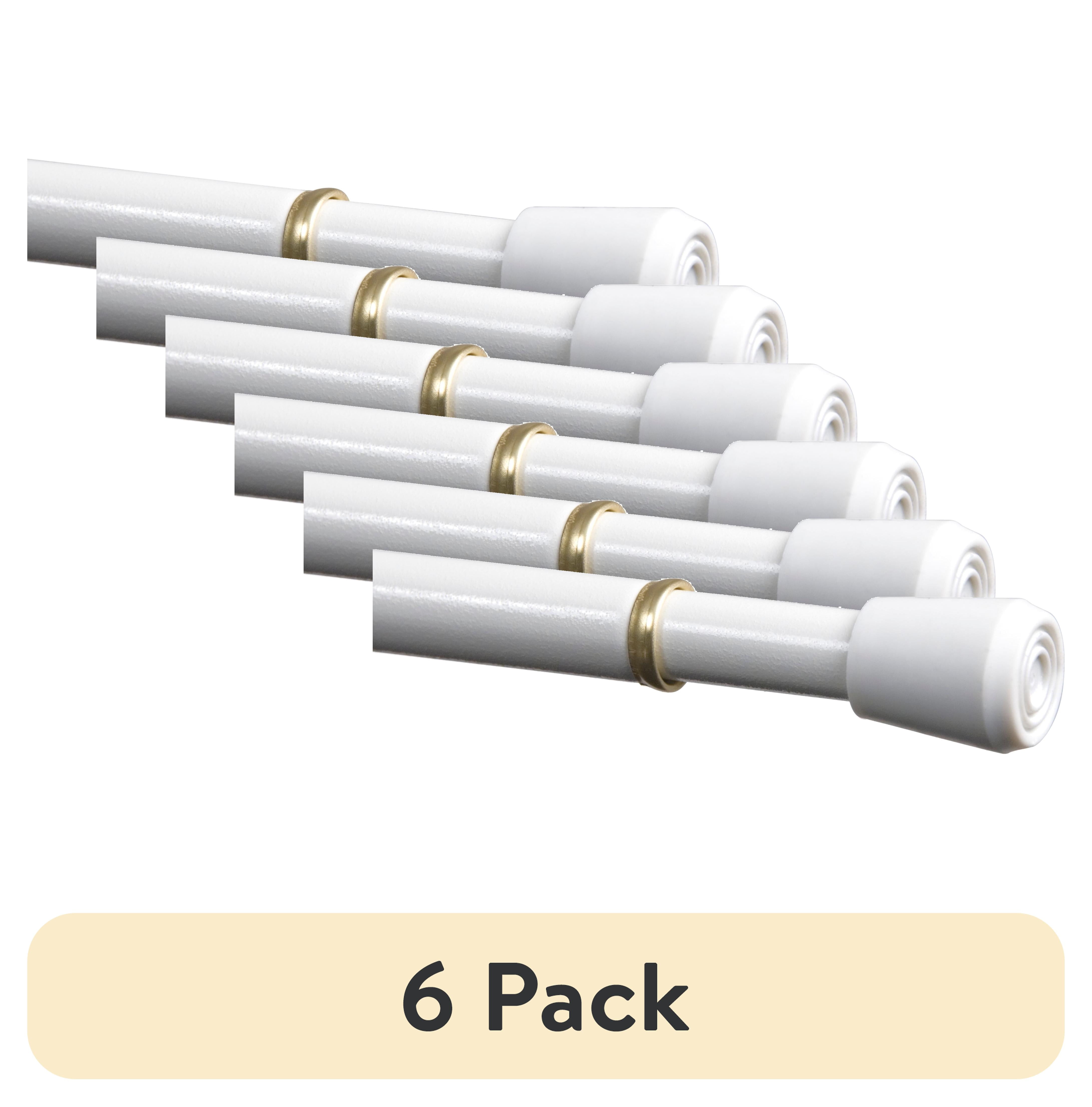 (6 pack) Mainstays 18-28 in. Adjustable Spring Tension Curtain Rod, 7/16 in. Diameter Steel Tube, White Finish - Walmart.com