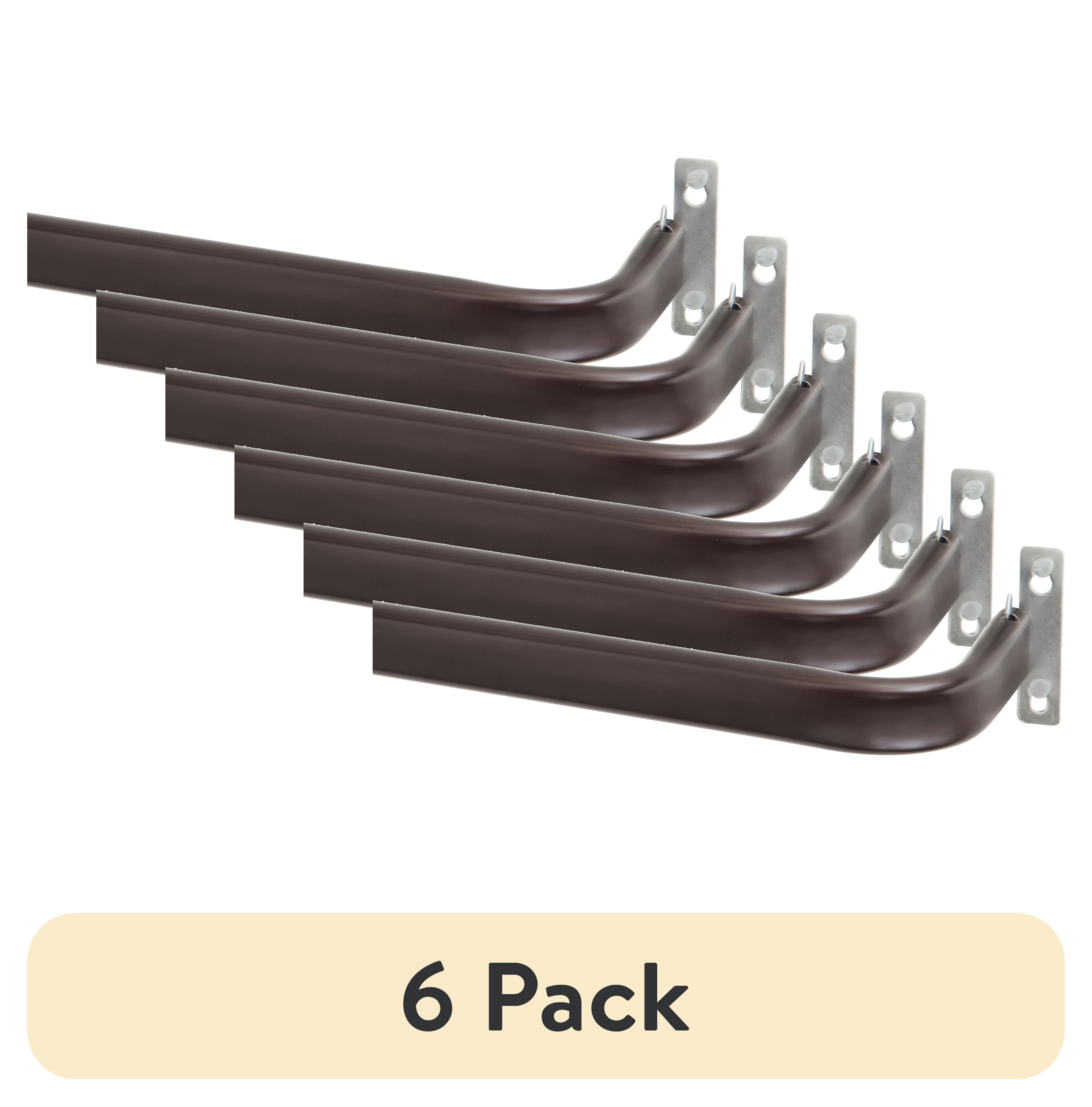 (6 pack) Mainstays Metal Wraparound Adjustable Curtain Rod, 28-46 in, Espresso