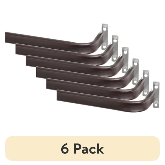 (6 pack) Mainstays Metal Wraparound Adjustable Curtain Rod, 28-46 in, Espresso