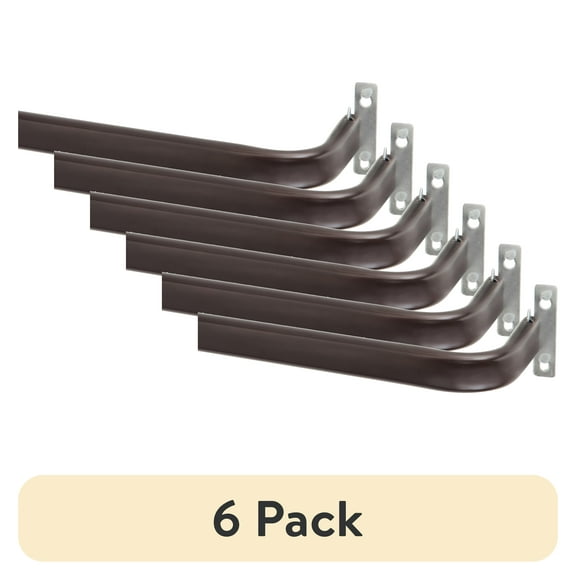 (6 pack) Mainstays 2" Metal Wrap Adjustable Curtain Rod, 28-46", Espresso