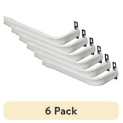 (6 pack) Mainstays 3" Metal Wrap Adjustable Curtain Rod, 28-48", White