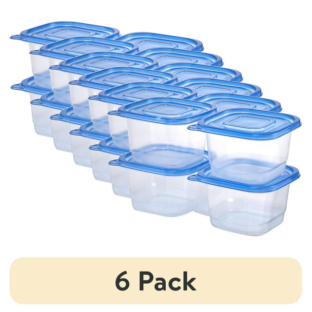 (6 pack) Mainstays 4 Pack 4.4Cup Plastic Square Food Storage Container