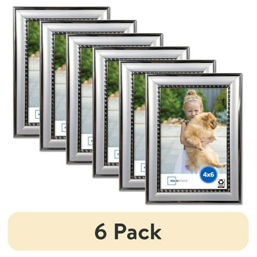 (6 pack) Mainstays 4x6 Silver Bead Tabletop Picture Frame