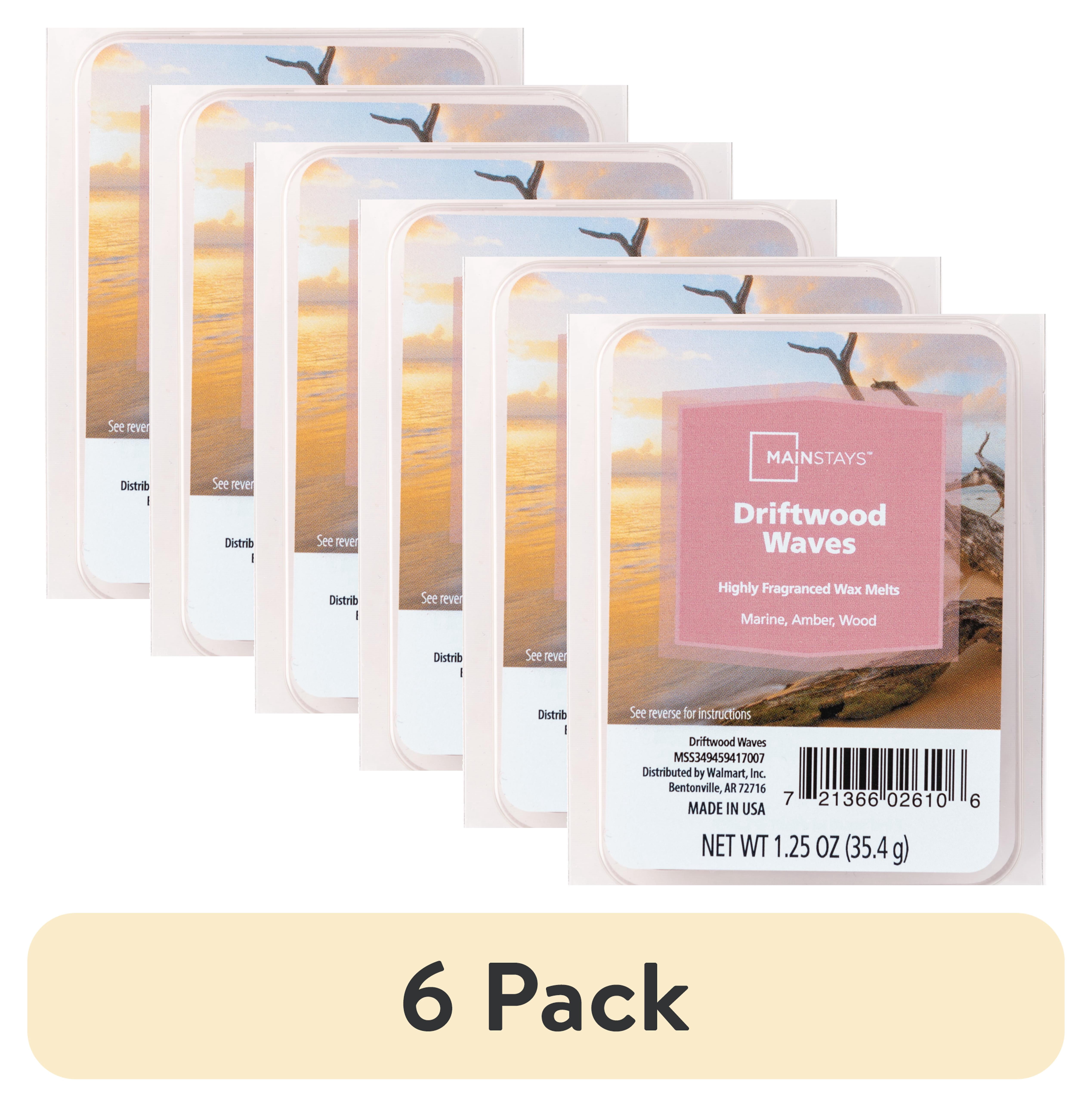 (6 pack) Mainstays 6 Cube Wax Melts, Driftwood Waves, 1.25 oz
