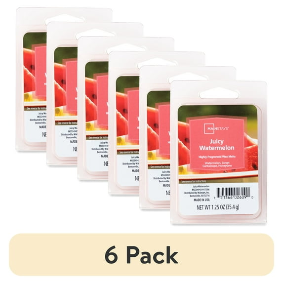 (6 pack) Mainstays 6 Cube Wax Melts, Juicy Watermelon, 1.25 oz