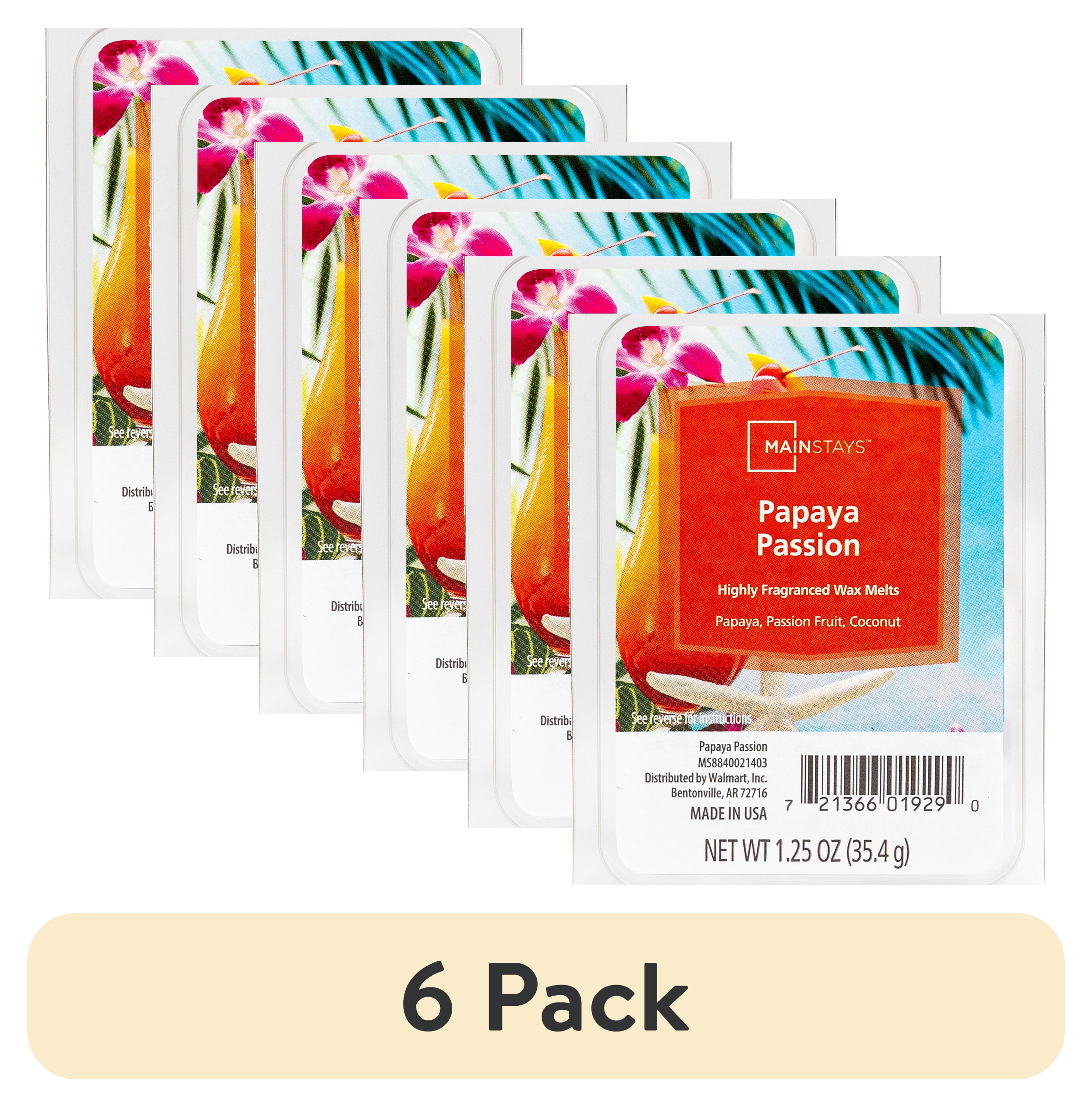 (6 pack) Mainstays 6 Cube Wax Melts, Papaya Passion, 1.25 oz