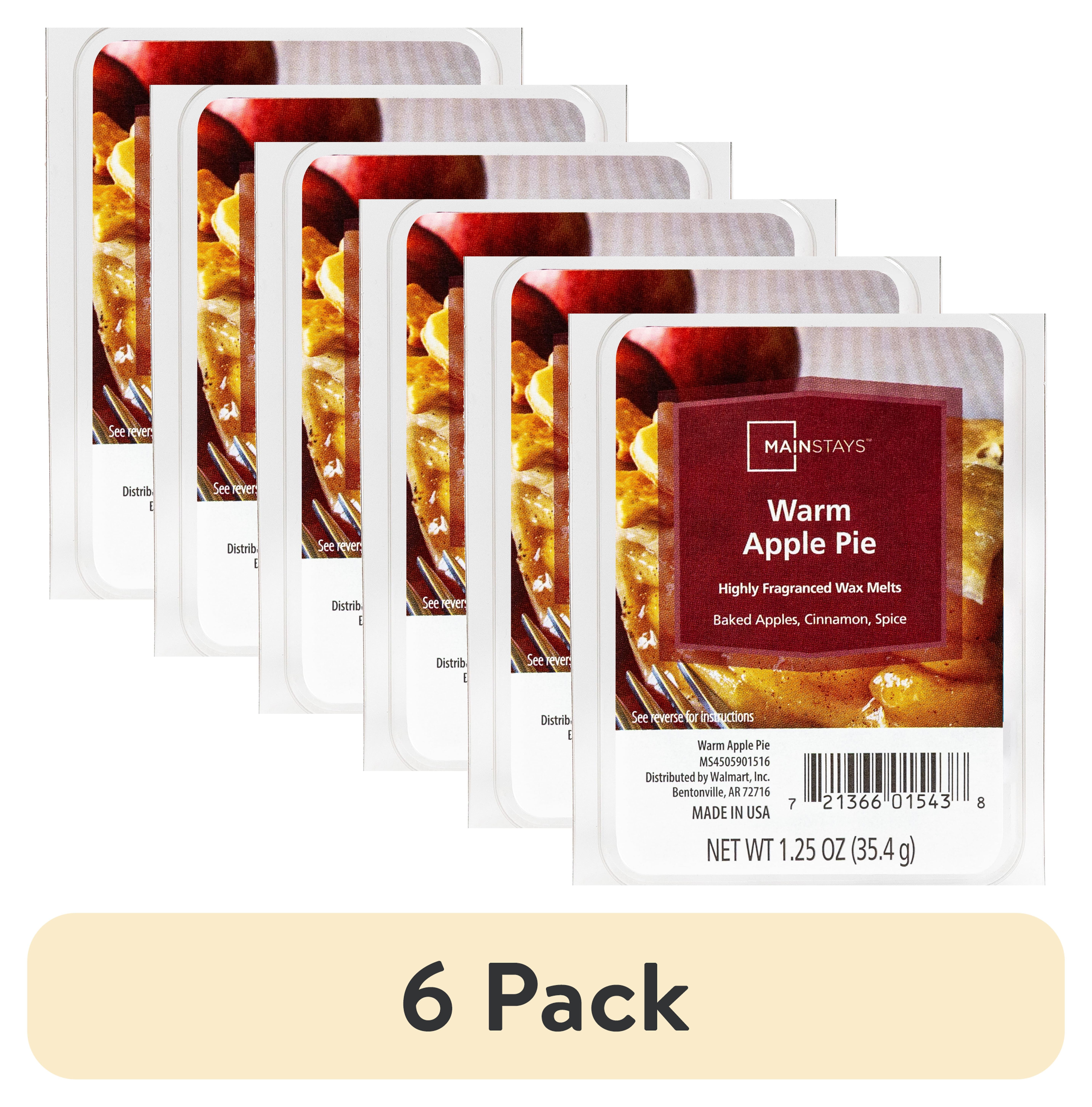 (6 pack) Mainstays 6 Cube Wax Melts, Warm Apple Pie, 1.25 oz