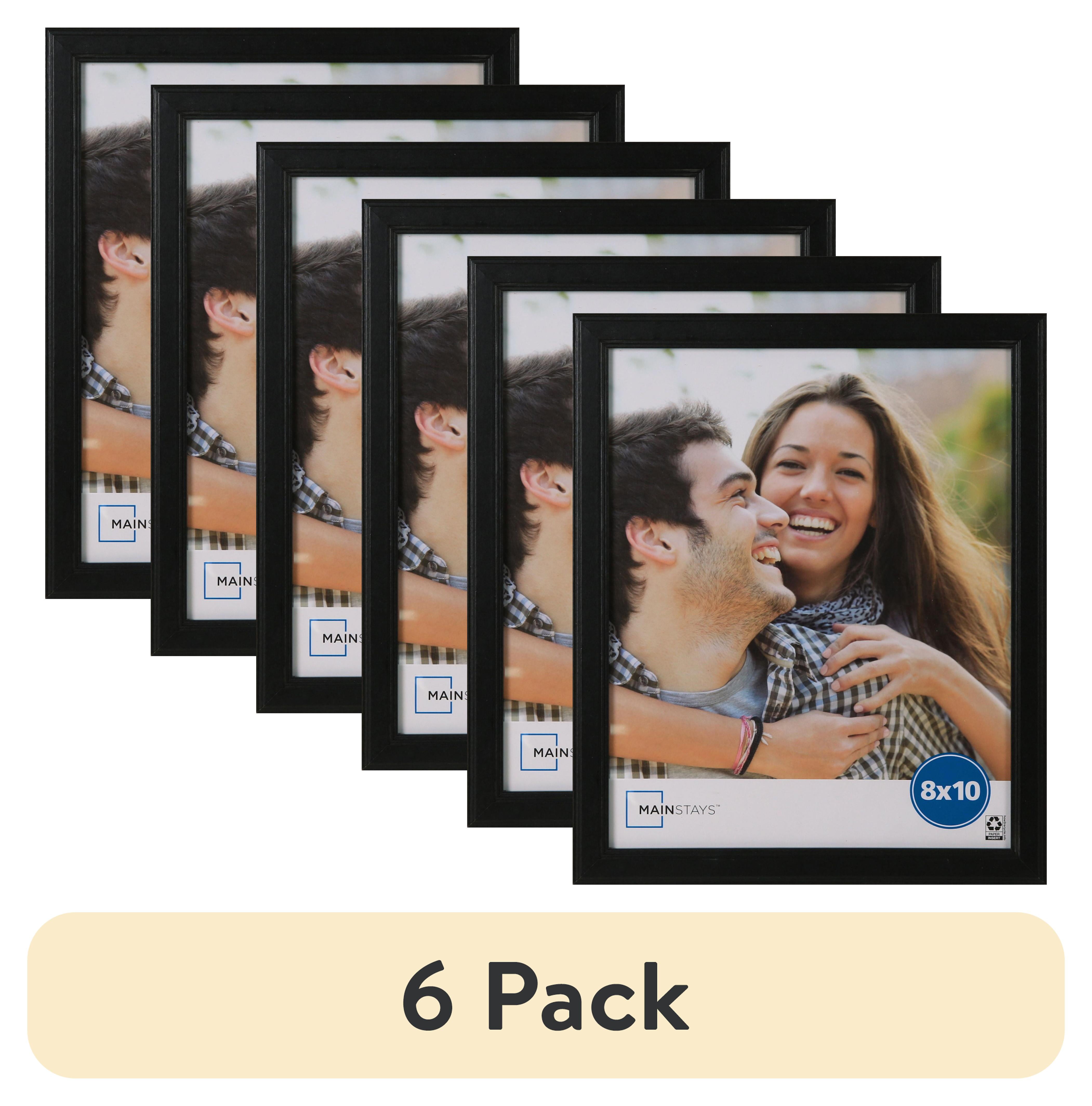 (6 pack) Mainstays 8x10 Step Black Basic Tabletop Picture Frame