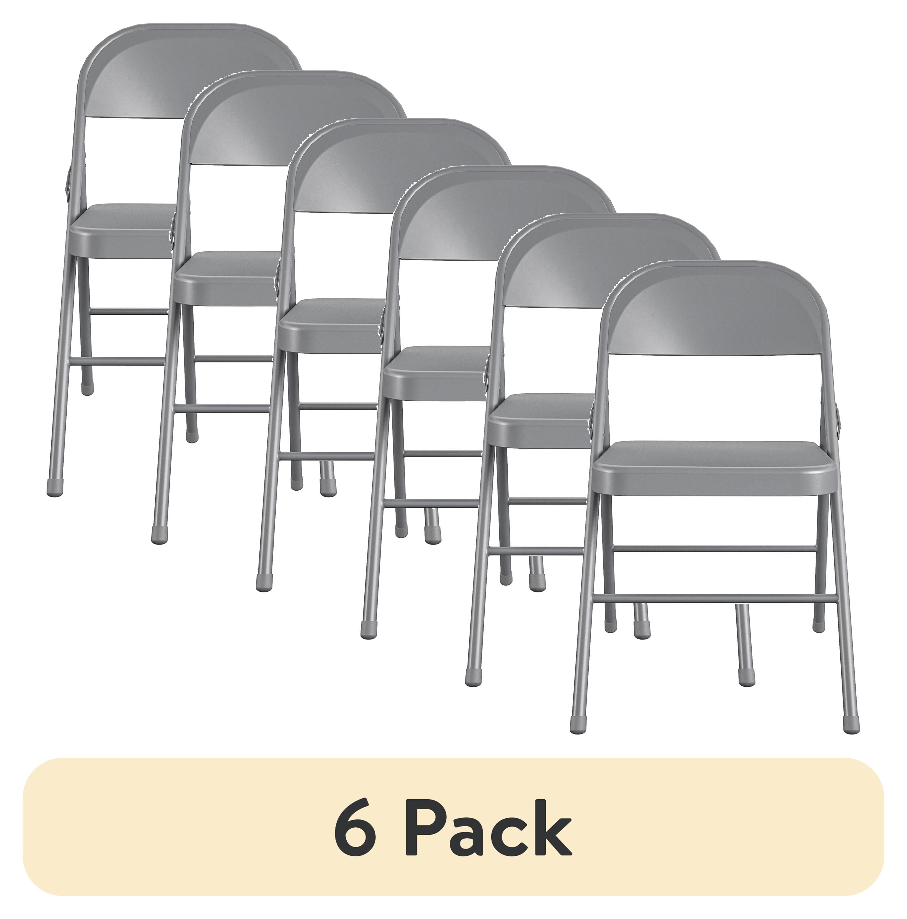 (6 pack) Mainstays All-Steel Metal Folding Chair, Gray, 1 Chair