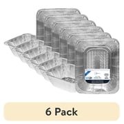 (6 pack) Mainstays Extra Deep Aluminum Roaster Pan, 11.75 in x 9.31 in x 4 in, 1 Count