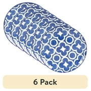(6 pack) Mainstays Blue Rim Printed Stoneware 7.5" Coupe Salad Plate