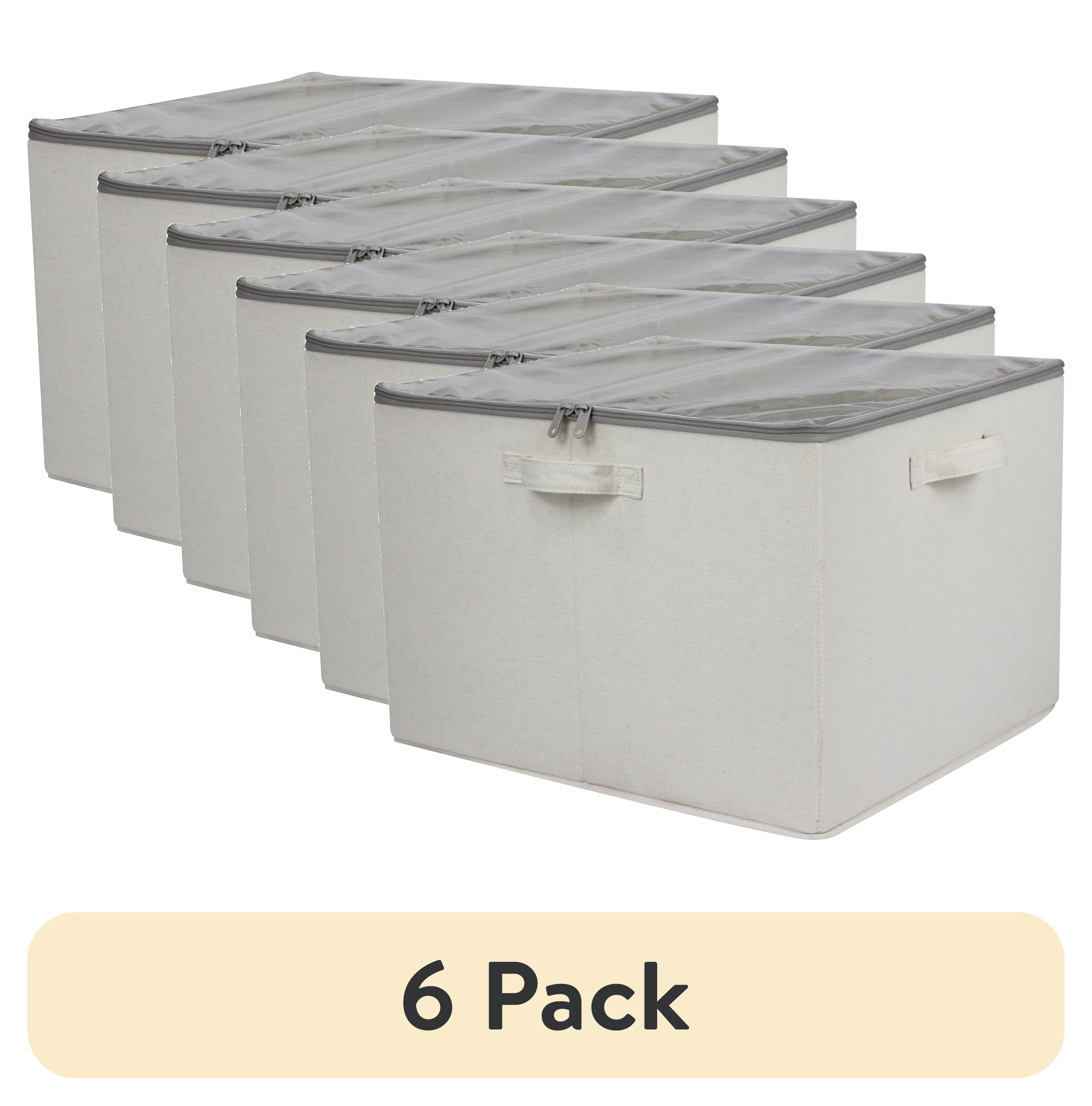 6 Pack Mainstays Canvas 16 Pair Shoe Organizer Bin With Clear Zippered Lid: What to Know Before You Buy