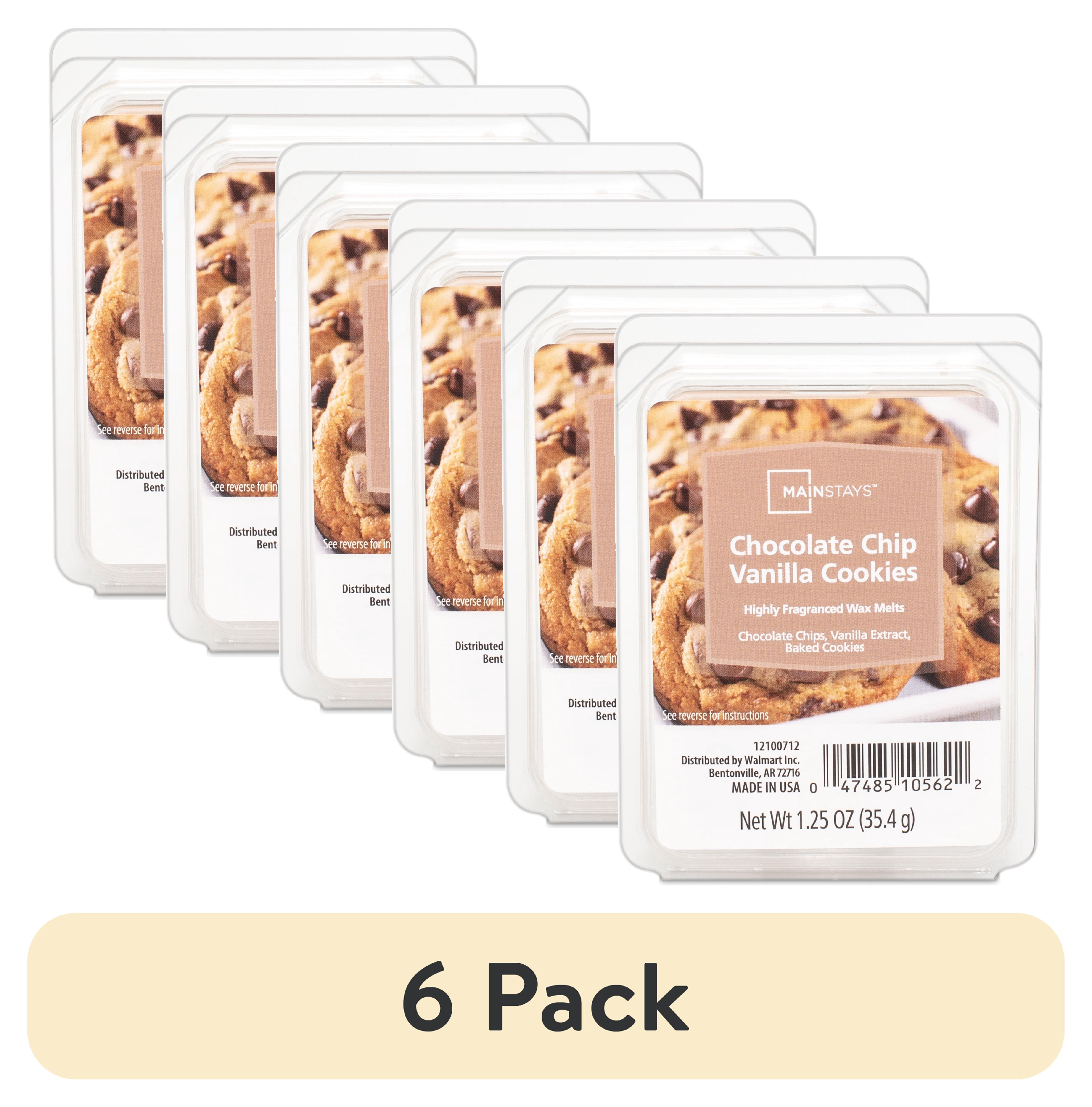 (6 pack) Mainstays Chocolate Chip Vanilla Cookies Scented Wax Melt, 1.25 oz