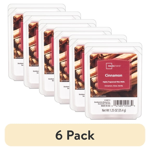 (6 pack) Mainstays Cinnamon Scent 6 Cube Wax Melt, 1.25 oz