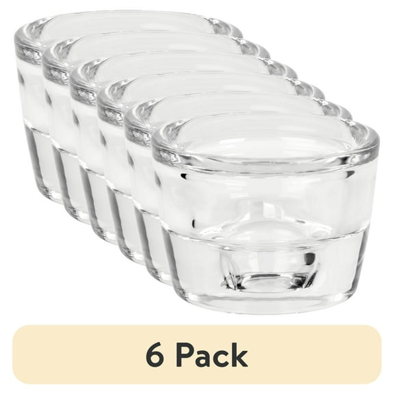 (6 pack) Mainstays Clear Glass Tealight and Taper Candleholder, 2"