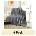 thumbnail image 1 of (6 pack) Mainstays Cozy Fleece Throw Blanket, Gray Flannel 50" x 60", All Ages, 1 of 8