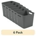 thumbnail image 1 of (6 pack) Mainstays Cube Gray Plastic Storage Bin, 11 in x 10 in, 1 of 5