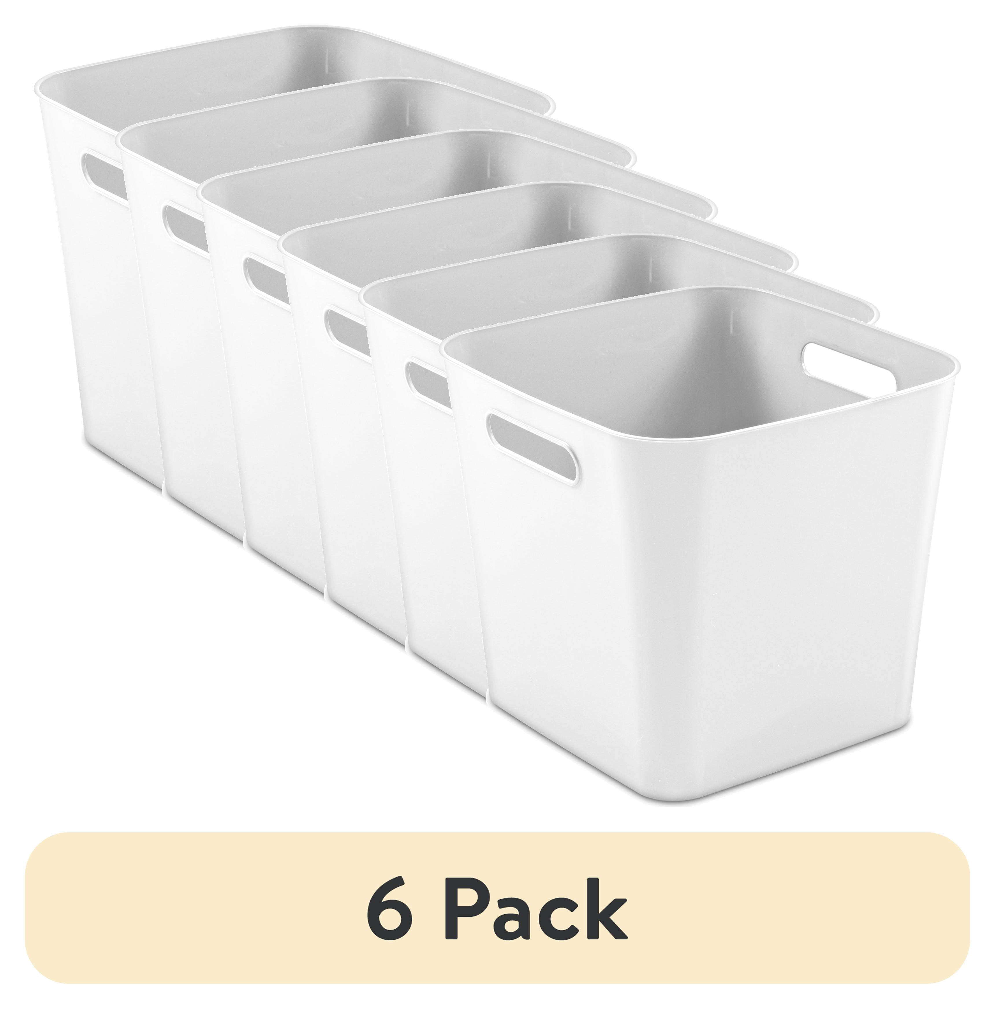 6 pack) Mainstays Cube Bin, Open Plastic Storage Containers
