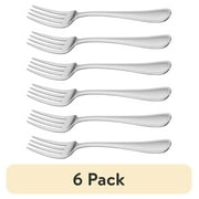 (6 pack) Mainstays Fleetline Stainless Steel Dinner Fork 3 Piece Set Silver