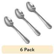 (6 pack) Mainstays Polished Fleetline Stainless Steel Teaspoons with Mirror