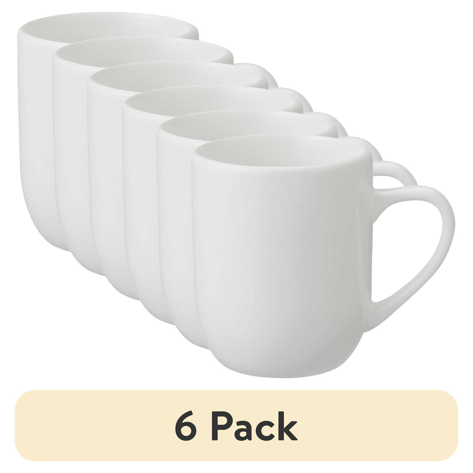 (6 pack) Mainstays 12 - Ounces Glazed White Stoneware Mug