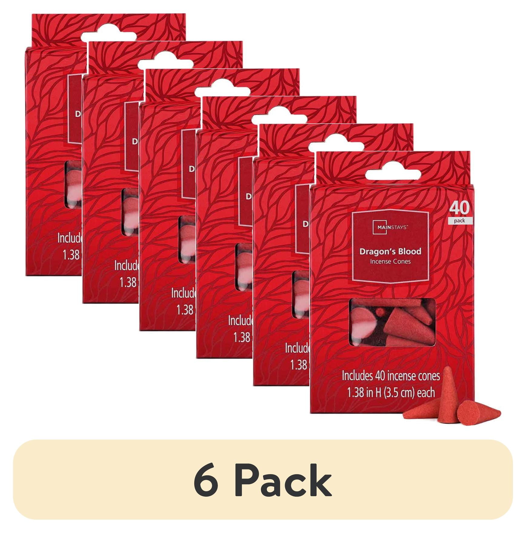 (6 pack) Mainstays Incense Cones, Dragon's Blood Fragrance (Red), 40 Pack