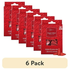 (6 pack) Mainstays Incense Cones, Dragon's Blood Fragrance (Red), 40 Pack