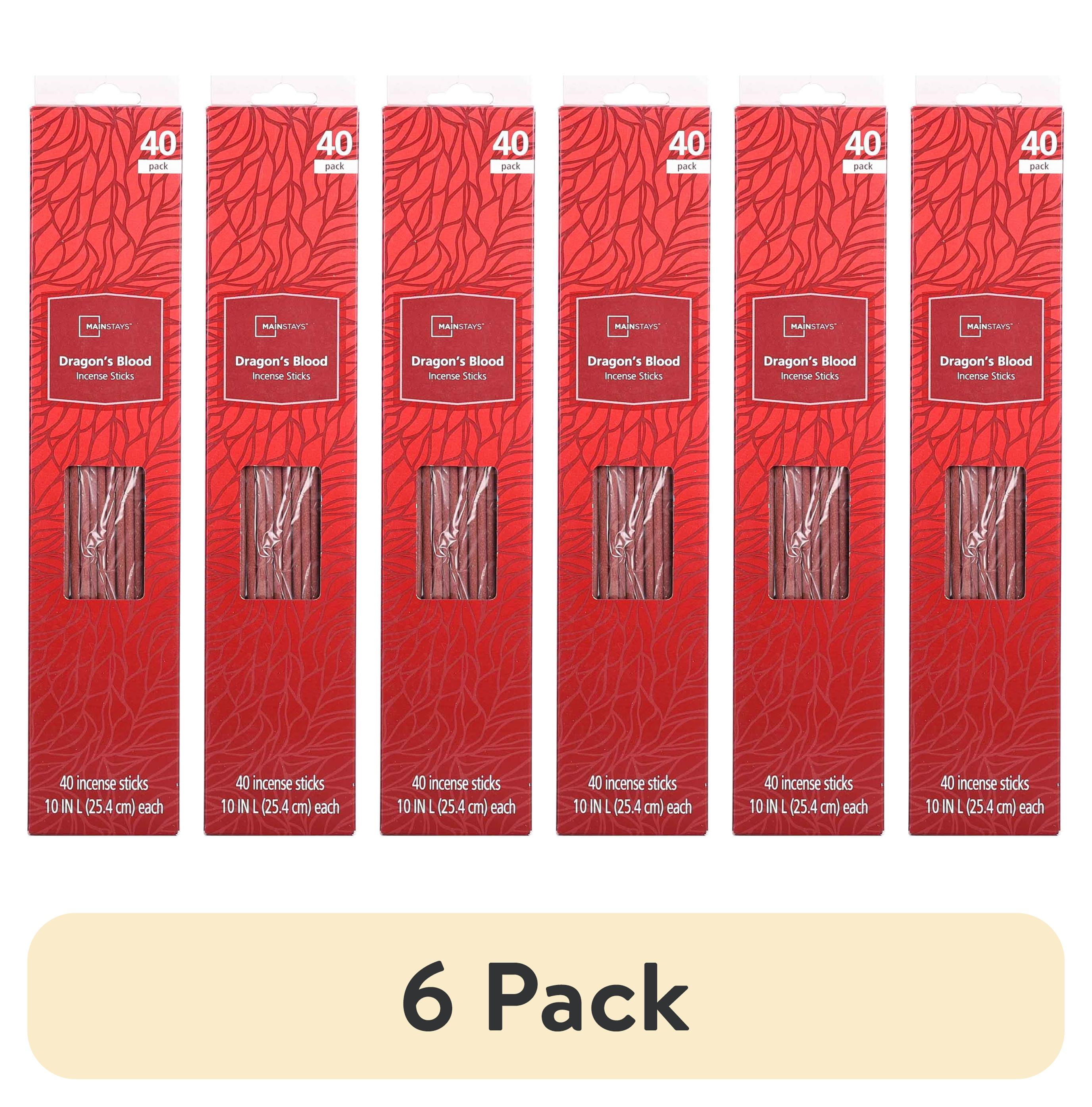 (6 pack) Mainstays Incense Sticks, Dragon's Blood Fragrance (Red), 40 Pack