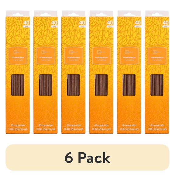 (6 pack) Mainstays Incense Sticks, Frankincense (Yellow), 40 Pack