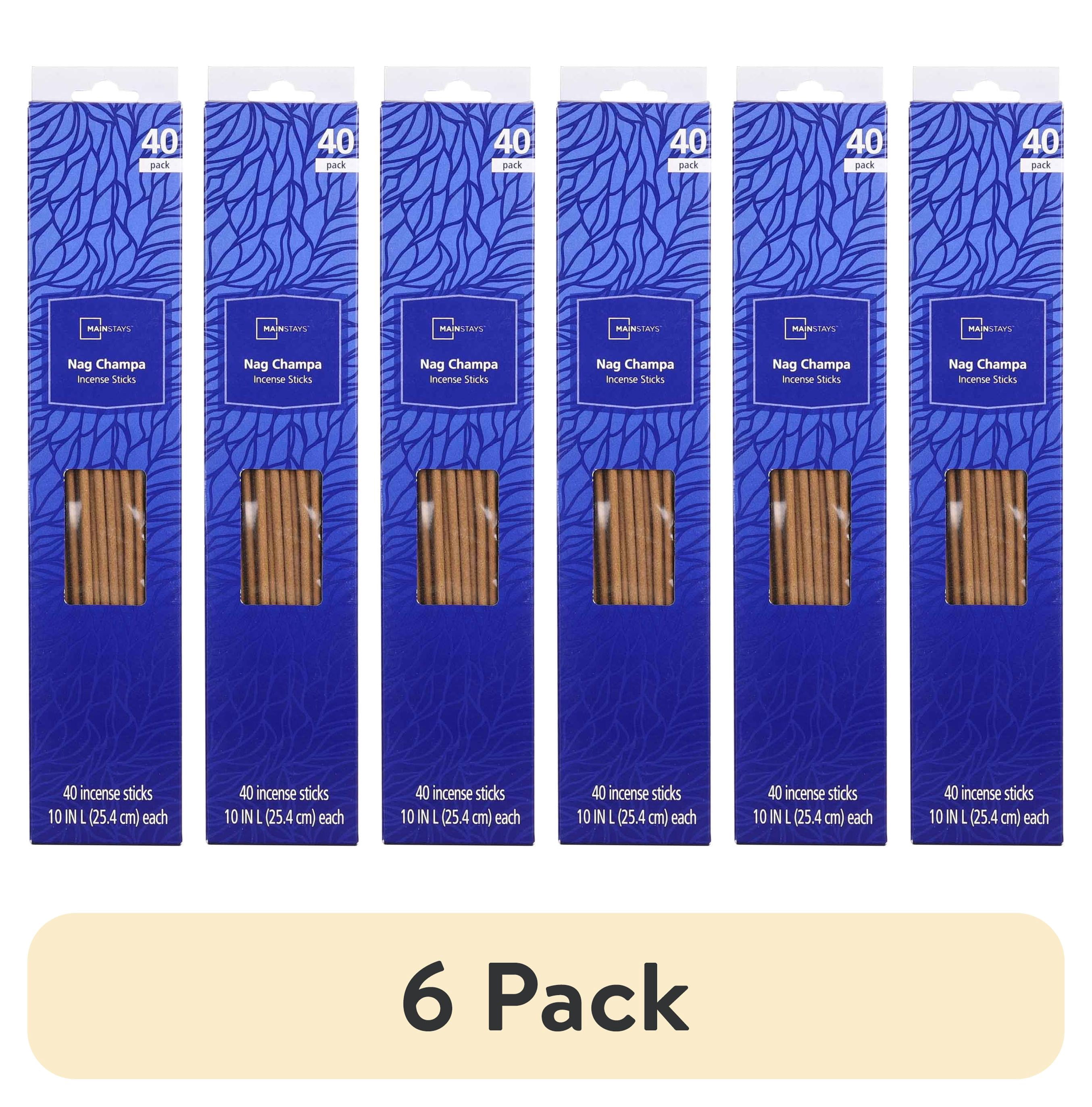 (6 pack) Mainstays Incense Sticks, Nag Champa Fragrance (Blue), 40 Pack ...