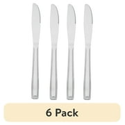(6 pack) Mainstays Lace Stainless Steel Adult Dinner Tableware Knife, 4-Piece Set,Silver