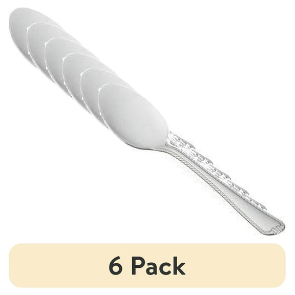(6 pack) Mainstays Lace Stainless Steel Adult Teaspoon, 4-Piece Set, Silver