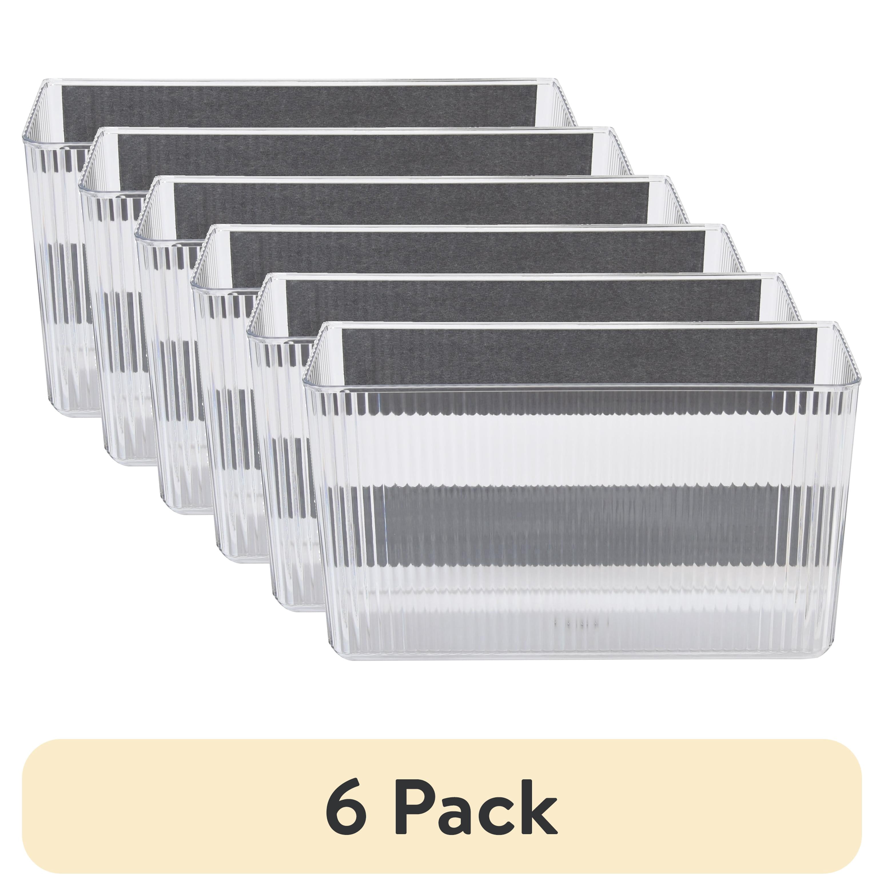 (6 pack) Mainstays Magnetic Laundry Organizer Bin for Washers and Dryers, Clear