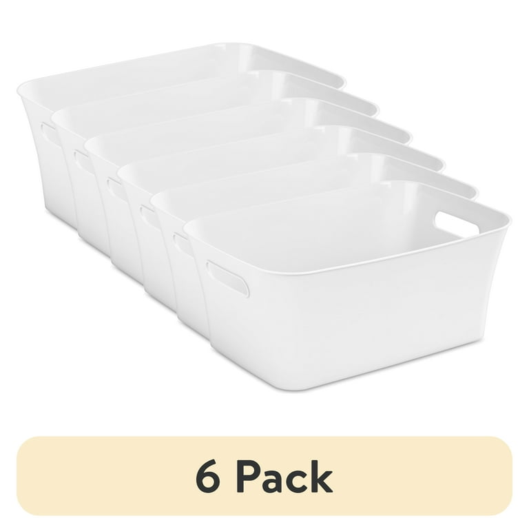 6 pack) Mainstays Medium Bin, Open Plastic Storage Containers