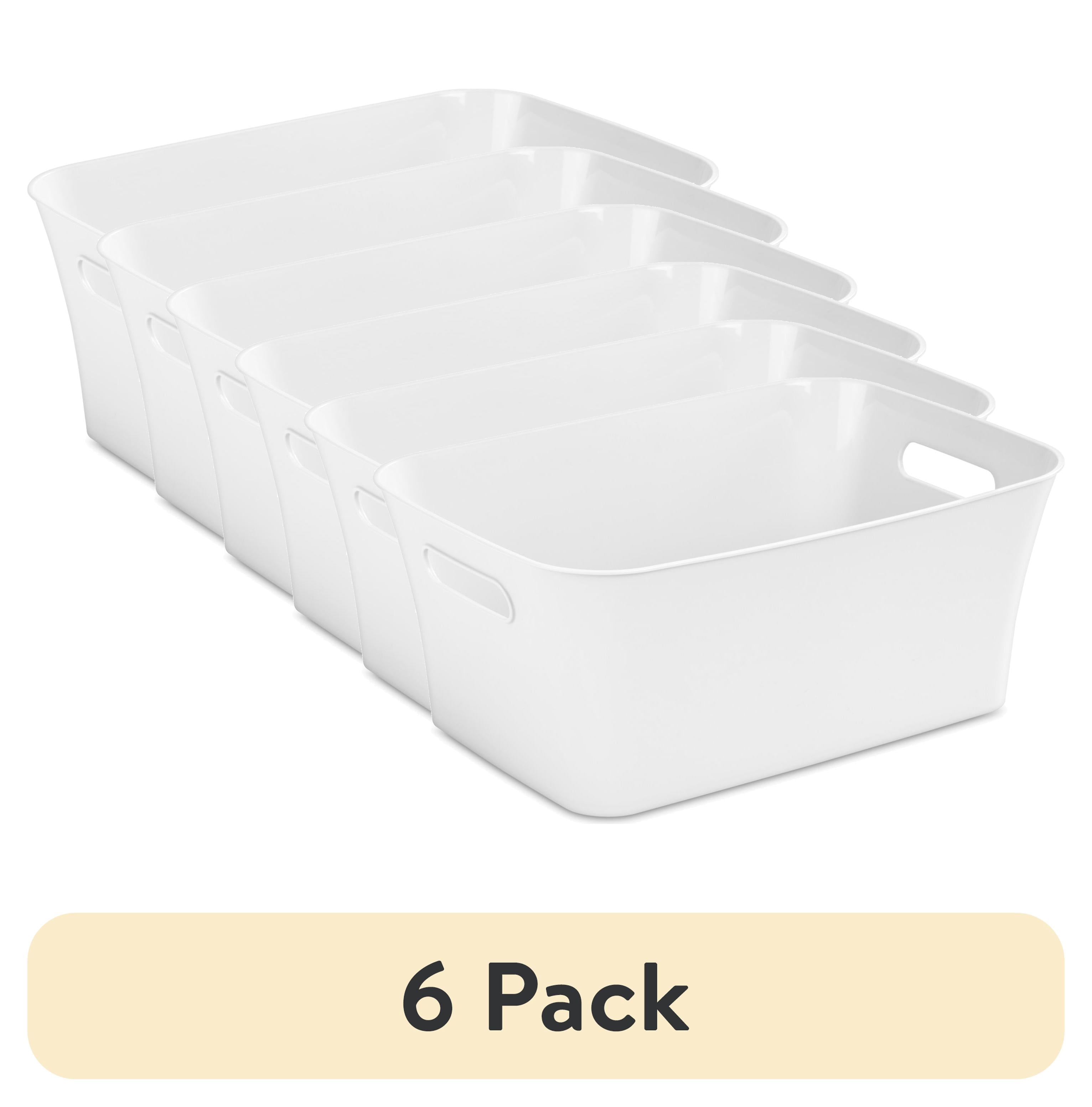 6 pack) Mainstays Medium Bin, Open Plastic Storage Containers