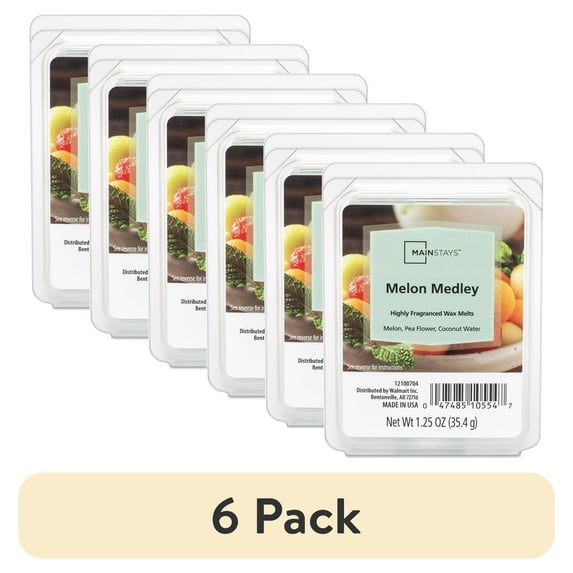 (6 pack) Mainstays Melon Medley Scented 6 Cube Wax Melt, 1.25 oz