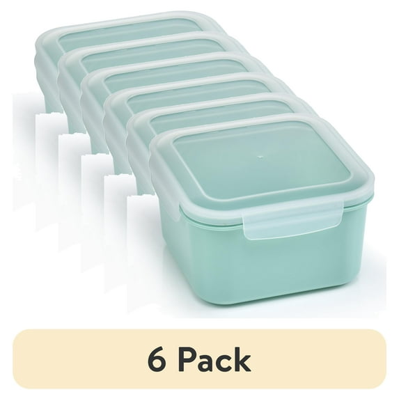 (6 pack) Mainstays Mint Polypropylene Leakproof Food Storage Container