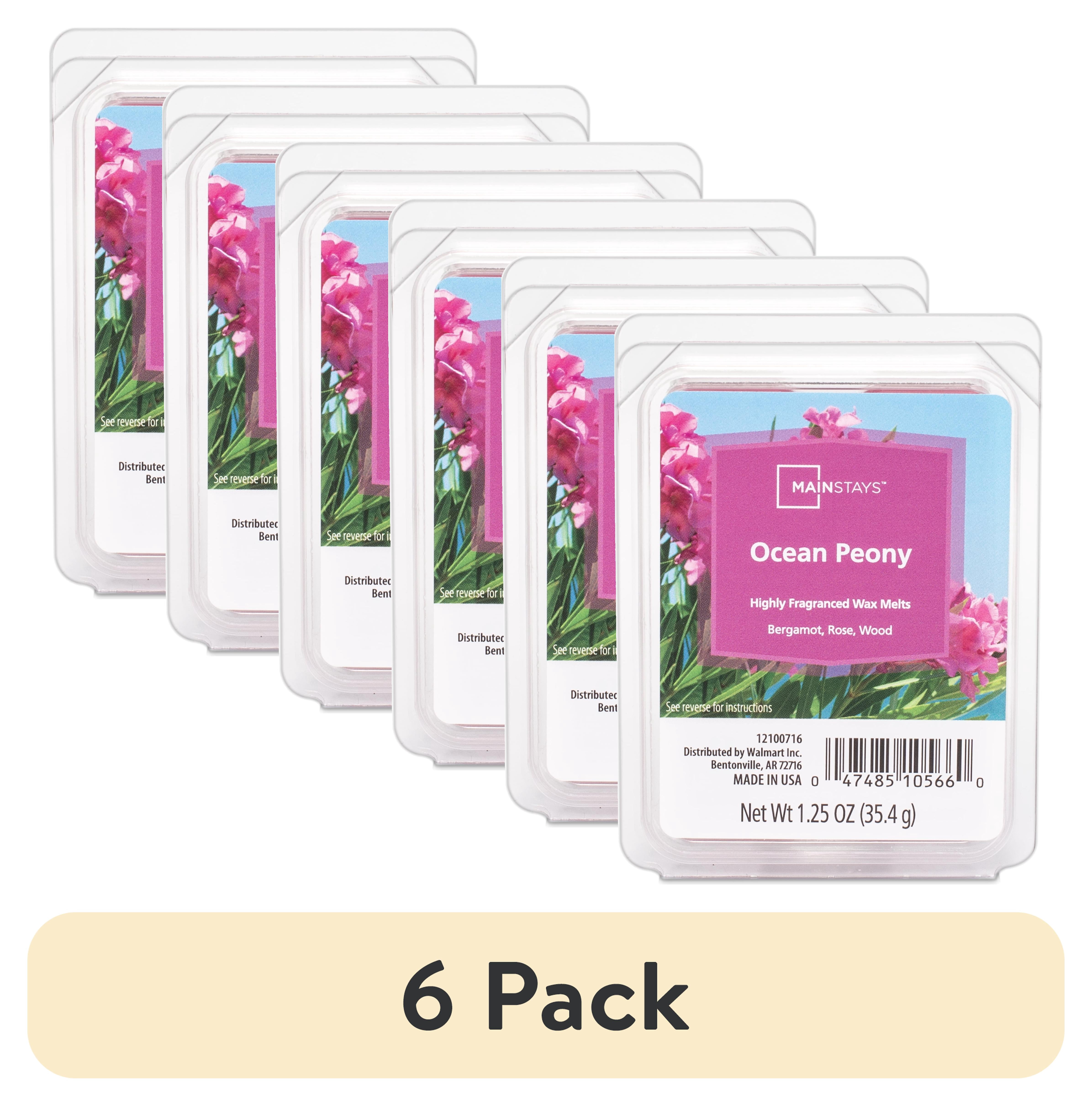(6 pack) Mainstays Ocean Peony Scented Wax Melt, 1.25 oz