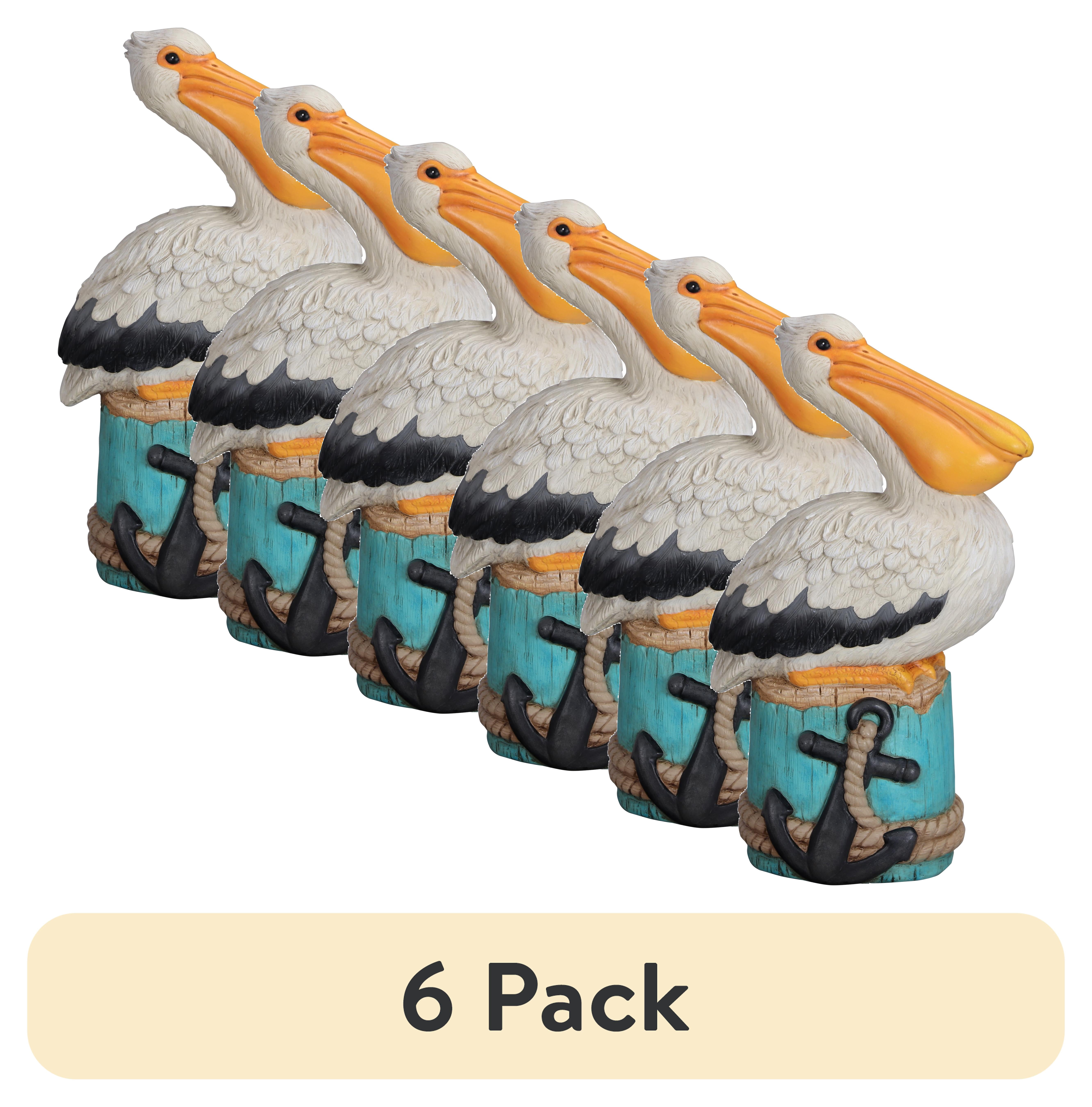 (6 pack) Mainstays Outdoor Pelican Anchor Garden Statuary, 7.38 in L x 4.75 in W x 12.88 in H