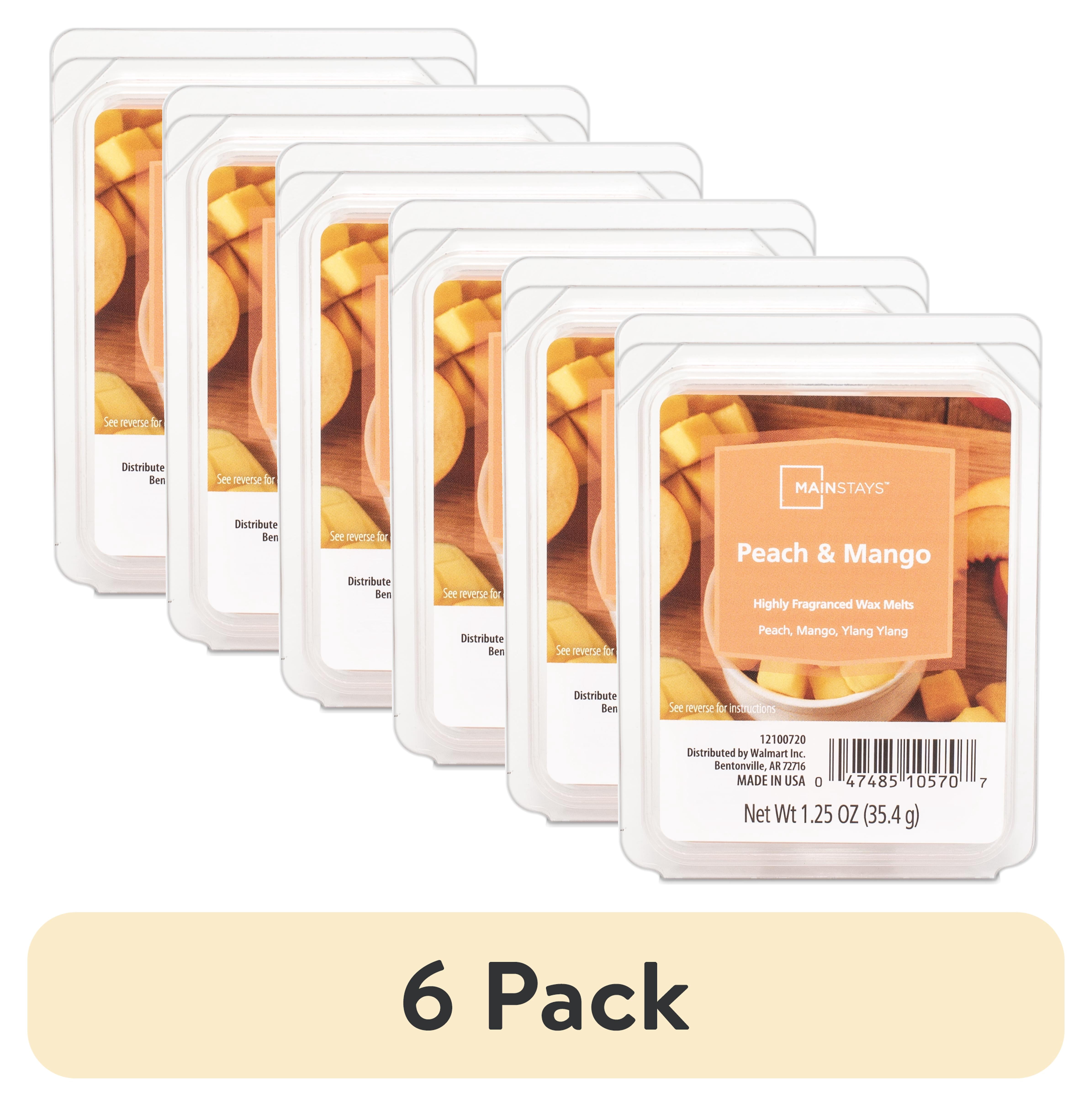 (6 pack) Mainstays Peach Mango Scented 6 Cube Wax Melt, 1.25 oz.