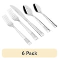 thumbnail image 1 of (6 pack) Mainstays Pierremont 20 Piece Polished Stainless Steel Flatware Set, Silver Tableware, 1 of 22