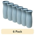 thumbnail interactive-video image 1 of (6 pack) Mainstays Plastic Rib Vase, Placid Blue, Indoor, 1 of 11