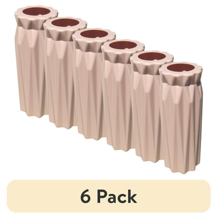 (6 pack) Mainstays Plastic Ribbed Round Vase, Pink Blush, Indoor