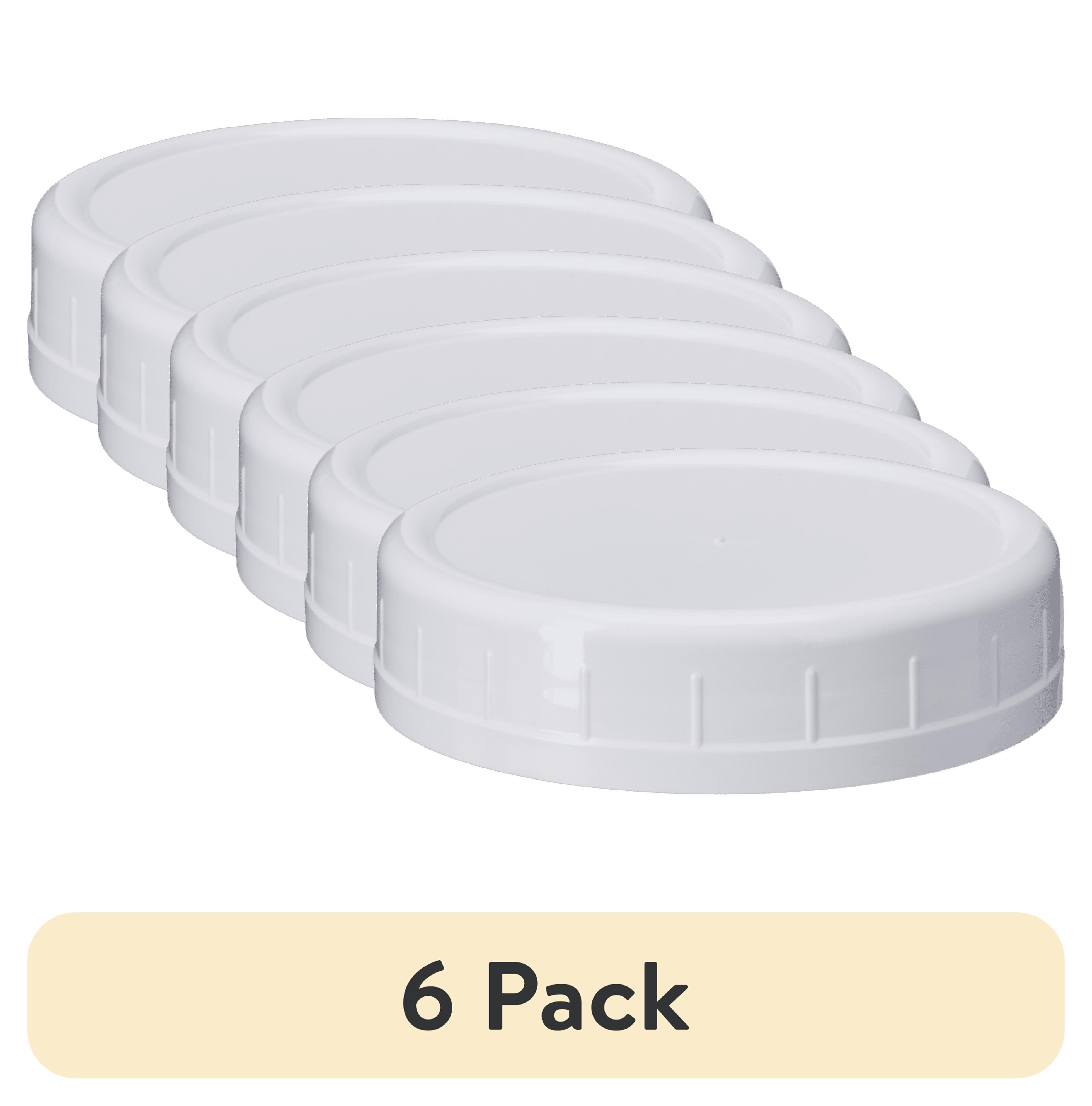 (6 pack) Mainstays 8-Pack Plastic Mason Jar Lids - Regular Mouth, Reusable Canning Jar Lids for Meal Prep and Freezer Storage, Fits All Brands Regular Mouth Mason Jars
