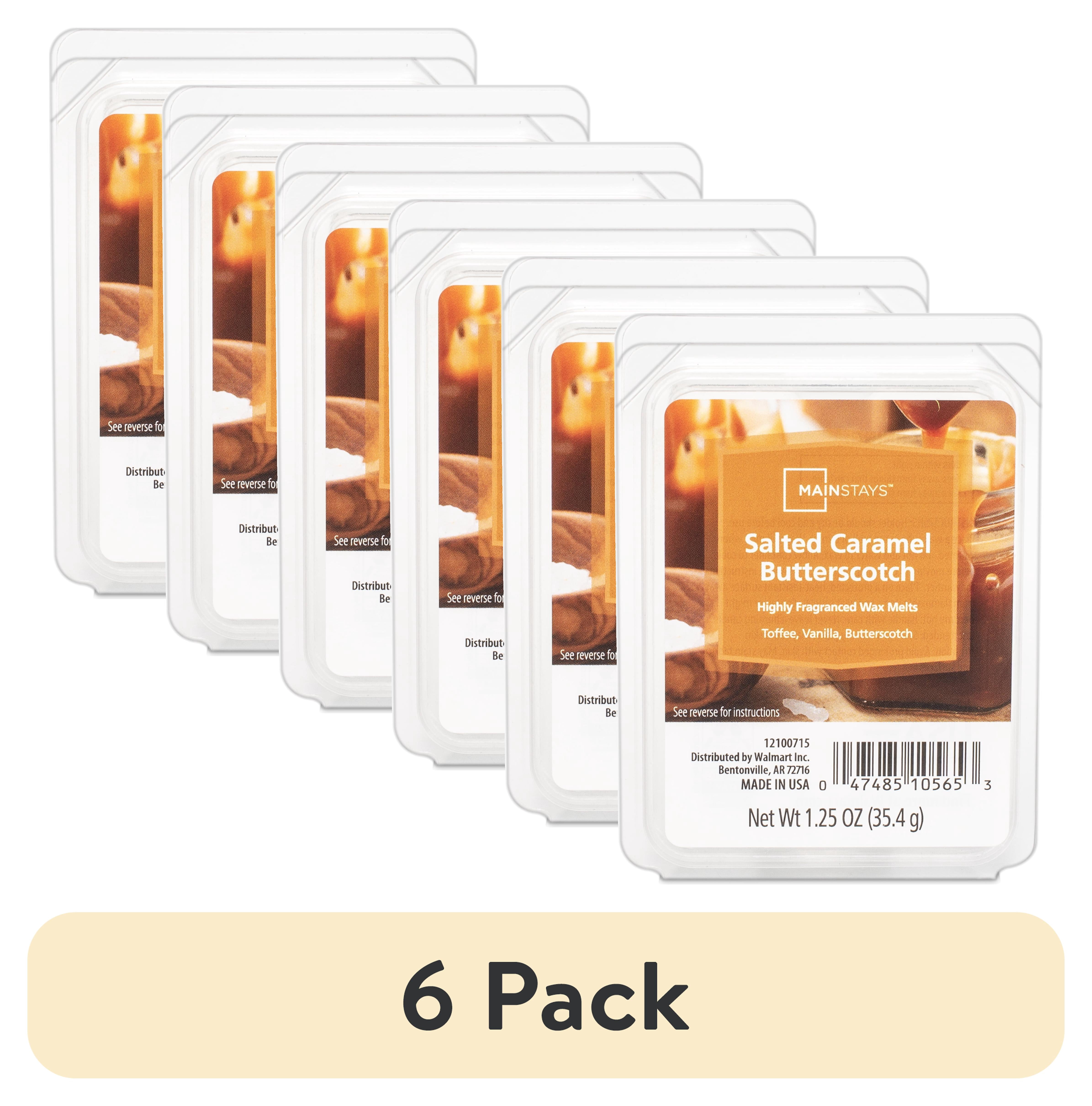 (6 pack) Mainstays Salted Caramel Butterscotch, Scented Wax Melt, 1.25 oz