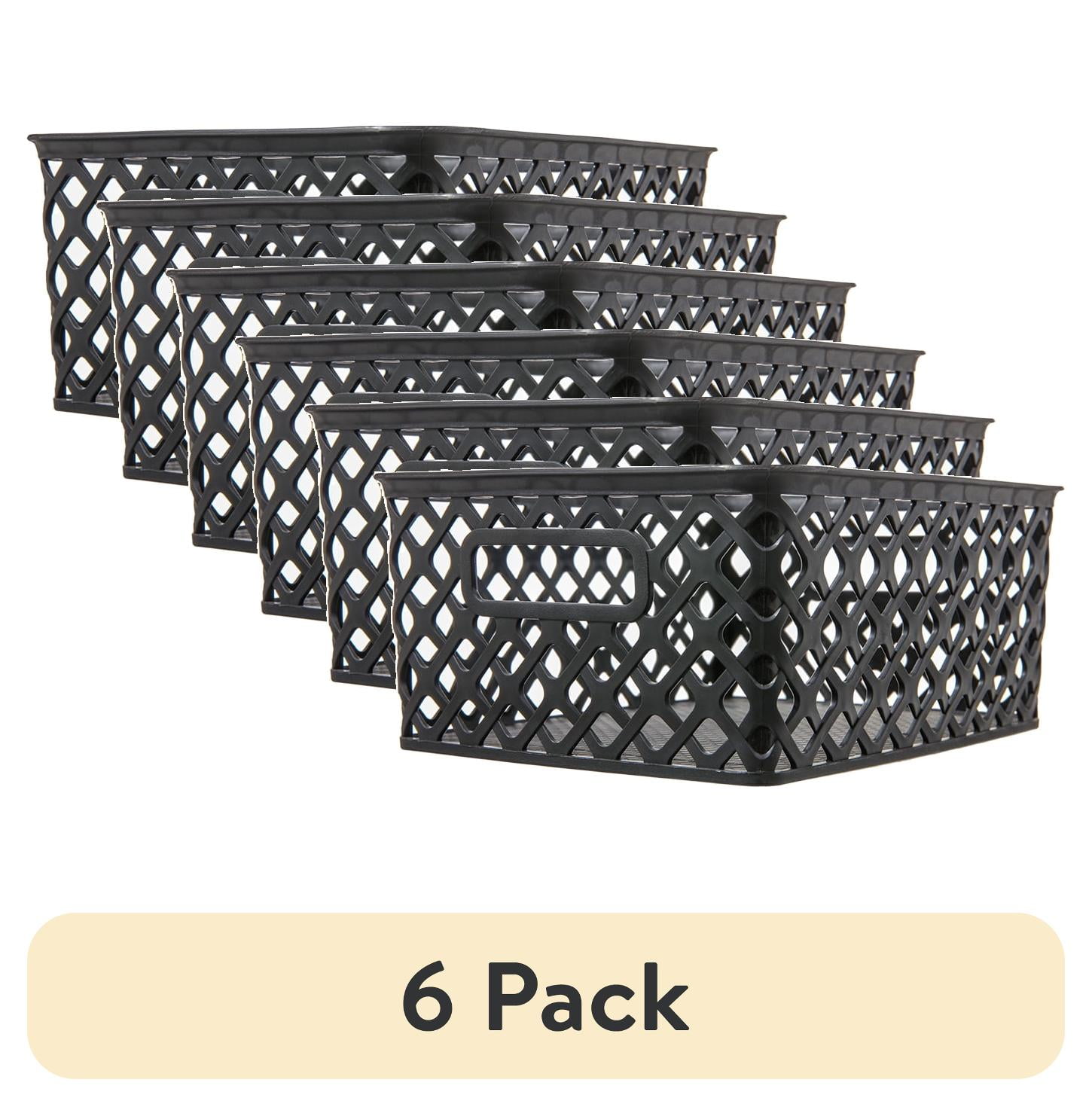 (6 pack) Mainstays Freestanding Diamond Weave Plastic Decorative Baskets, Nested, Set of 1